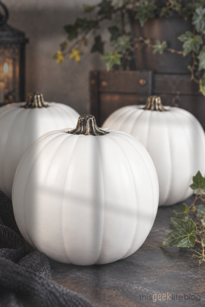 White Pumpkins for DIY from This Geek Life Blog