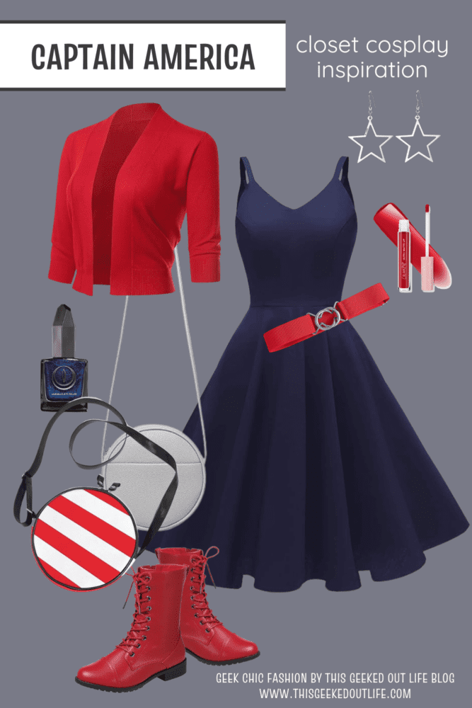 this image has geek style and geek chic fashion inspiration for casual and closet cosplay from Captain America Brave New World