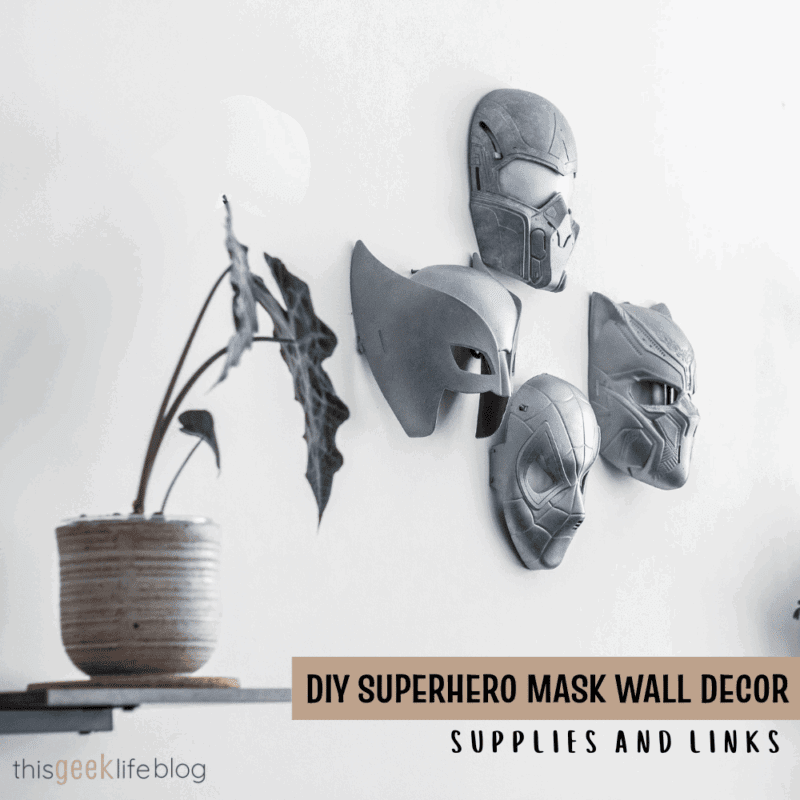 DIY Superhero Mask Wall Decor Supplies and Links Sidebar, This Geek Life Blog