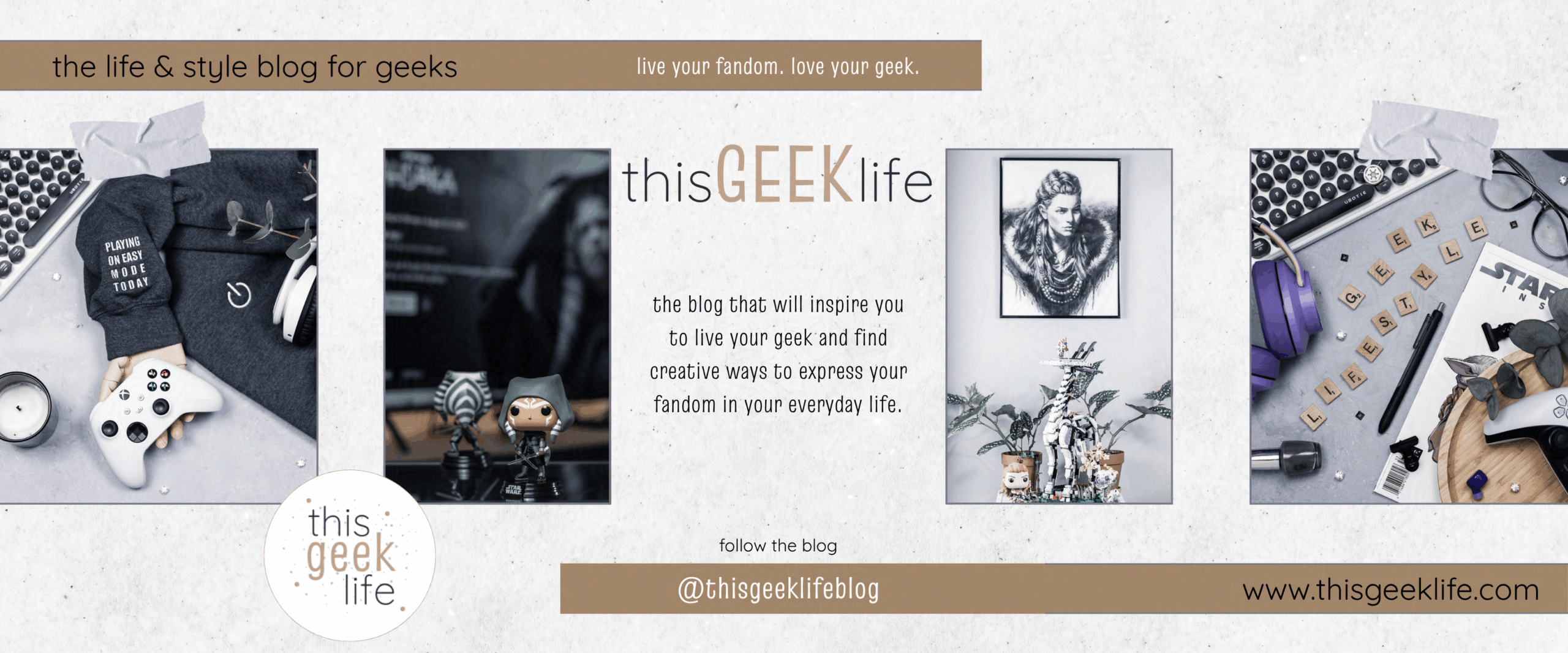 this geek life blog instagram pinned banner image