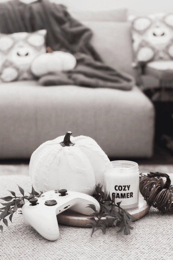 a cozy living room fall decor picture from this geek life blog