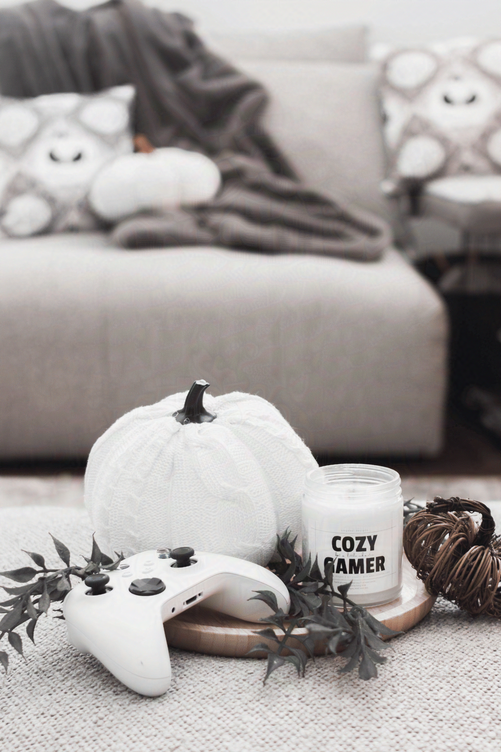 a cozy living room fall decor picture from this geek life blog