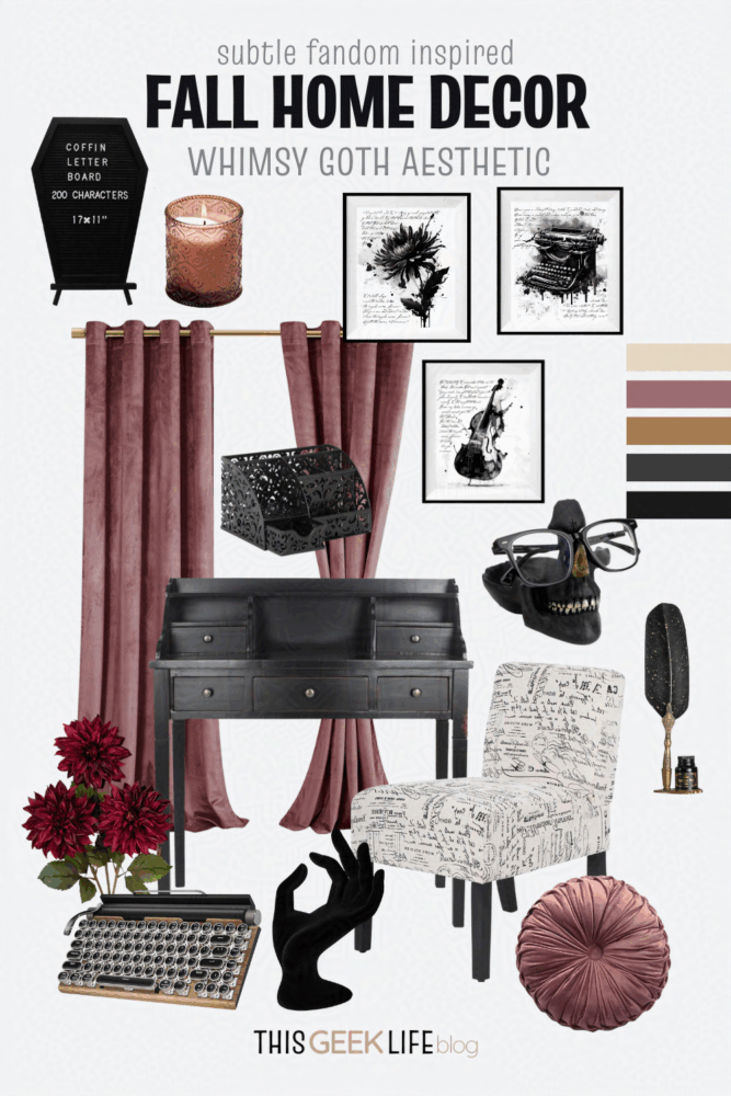 whimsy goth aesthetic fall home decor, This Geek Life Blog