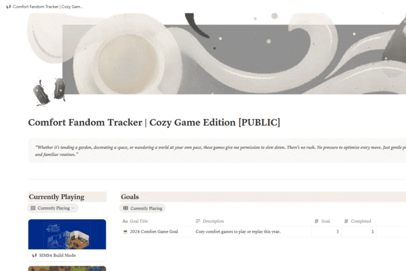 Comfort Fandom Tracker, Cozy Game Edition, This Geek Life Blog-protected-intensity-DEFAULT-V2