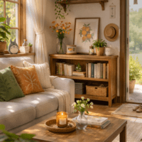 A cozy Ghibli-inspired living room spring refresh, This Geek Life Blog