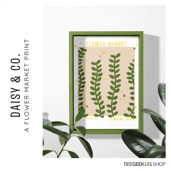 Daisy and Co Climbing Green Wall Print Blog Ad