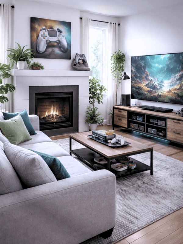 Modern Gaming-Inspired Living Room, This Geek Life Blog