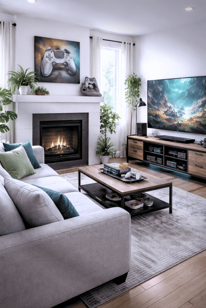 Modern Gaming-Inspired Living Room, This Geek Life Blog