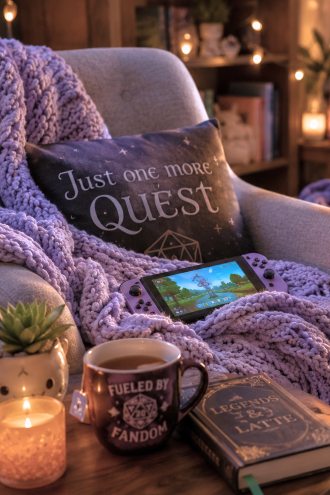 this image represents the cozy post-convention self-care that I encourage on the blog, this geek life blog