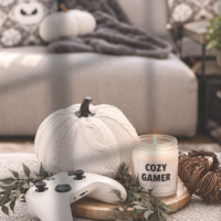 a cozy living room fall decor picture from this geek life blog