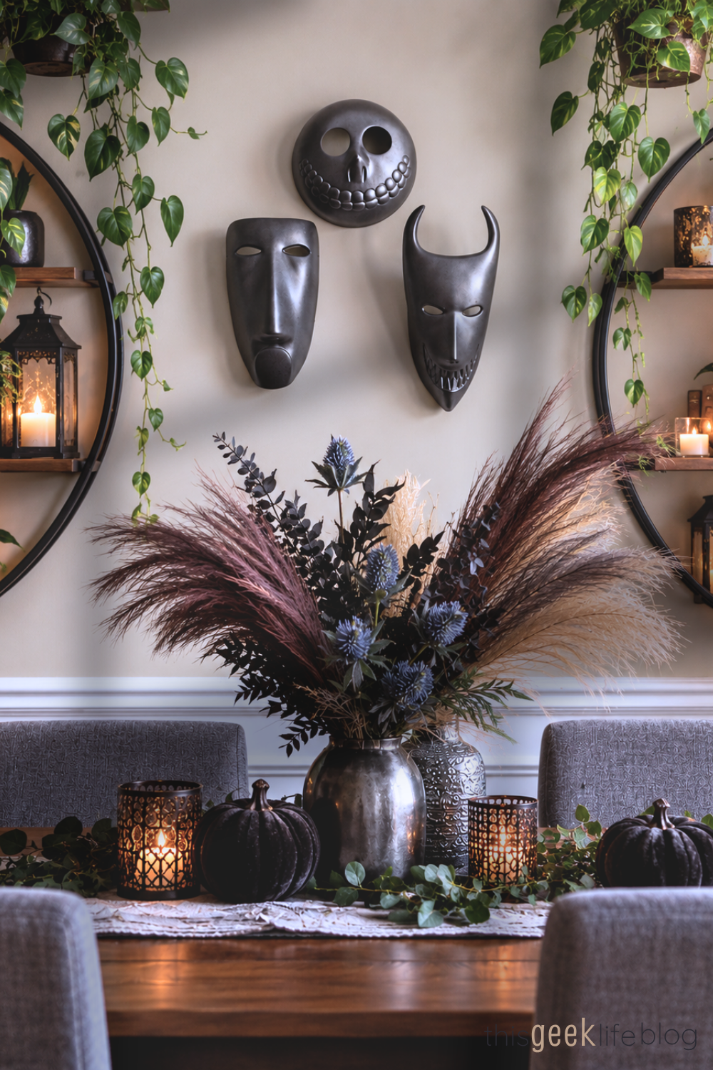 Halloween Mask Wall Decor from This Geek Life Blog