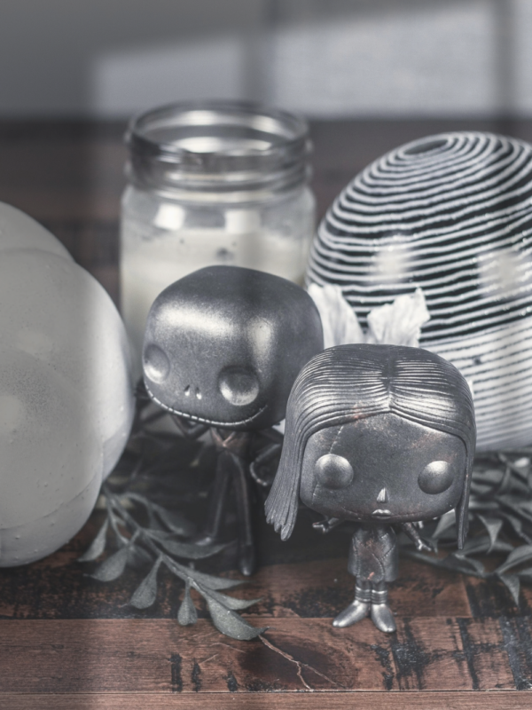 Jack and Sally Faux Metal Pops Fall Decor on This Geek Life Blog